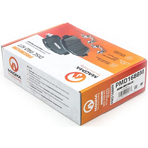 MAGMA Premium PMD1688M Semi-Metallic Brake Pads, Front