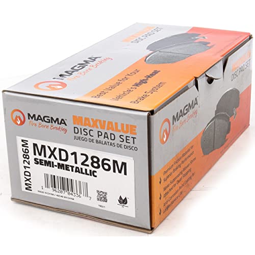 MAGMA MaxValue MXD1286M Semi-Metallic Brake Pads, Front