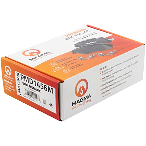 MAGMA Premium PMD1456M Semi-Metallic Brake Pads, Rear