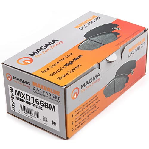 MAGMA MaxValue MXD1668M Semi-Metallic Brake Pads, Front