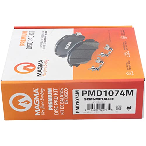 MAGMA Premium PMD1074M Semi-Metallic Brake Pads, Front