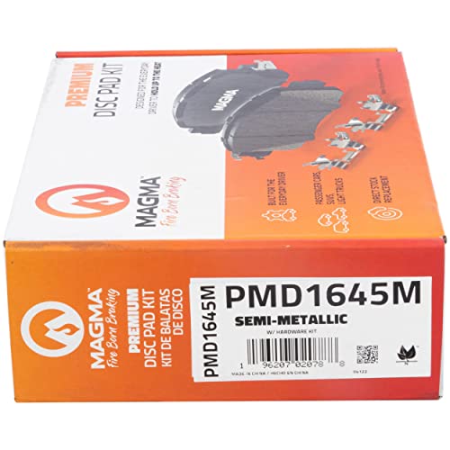 MAGMA Premium PMD1645M Semi-Metallic Brake Pads, Front