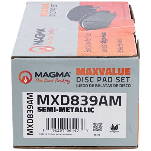 MAGMA MaxValue MXD839AM Semi-Metallic Brake Pads, Front
