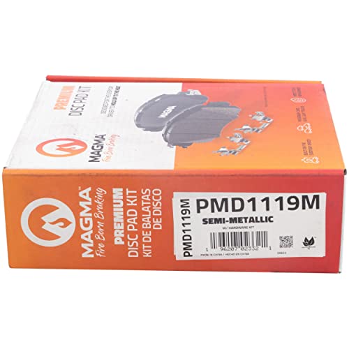 MAGMA Premium PMD1119M Semi-Metallic Brake Pads, Front