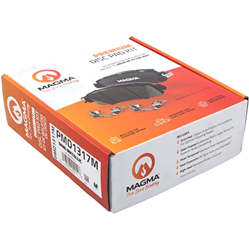 MAGMA Premium PMD1317M Semi-Metallic Brake Pads, Rear