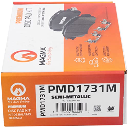 MAGMA Premium PMD1731M Semi-Metallic Brake Pads, Front