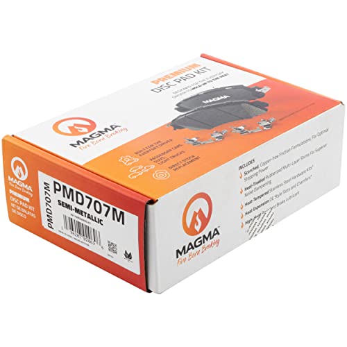 MAGMA Premium PMD707M Semi-Metallic Brake Pads, Front
