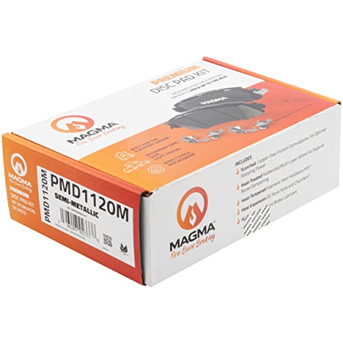 MAGMA Premium PMD1120M Semi-Metallic Brake Pads, Rear