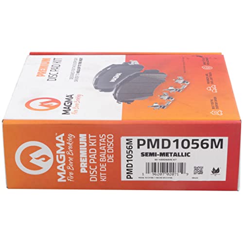 MAGMA Premium PMD1056M Semi-Metallic Brake Pads, Front