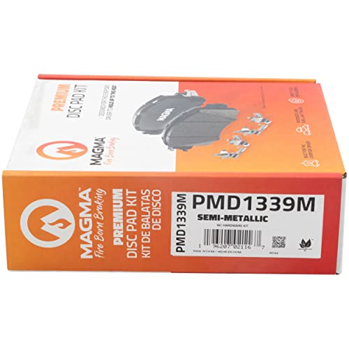 MAGMA Premium PMD1339M Semi-Metallic Brake Pads, Front