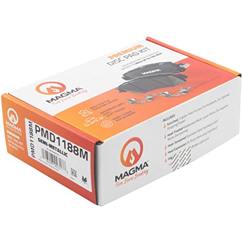 MAGMA Premium PMD1188M Semi-Metallic Brake Pads, Front