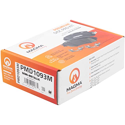 MAGMA Premium PMD1093M Semi-Metallic Brake Pads, Rear
