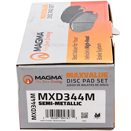 MAGMA MaxValue MXD344M Semi-Metallic Brake Pads, Front