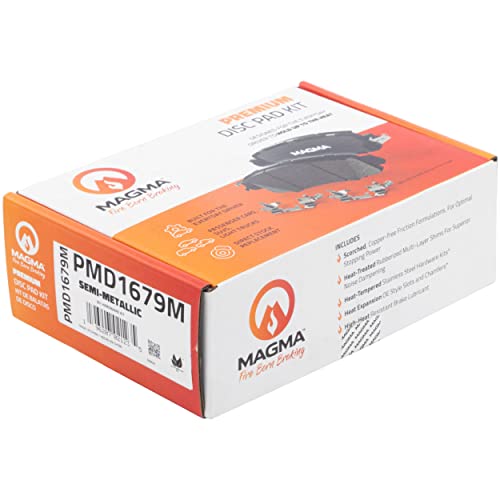 MAGMA Premium PMD1679M Semi-Metallic Brake Pads, Rear