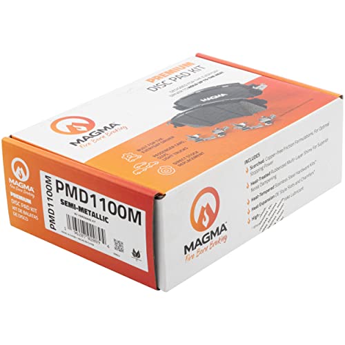 MAGMA Premium PMD1100M Semi-Metallic Brake Pads, Rear