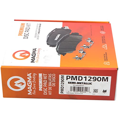 MAGMA Premium PMD1290M Semi-Metallic Brake Pads, Rear