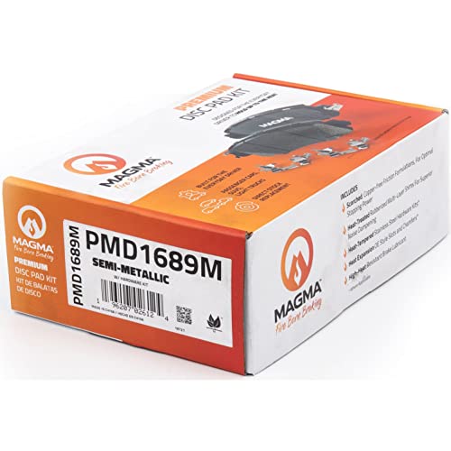 MAGMA Premium PMD1689M Semi-Metallic Brake Pads, Rear