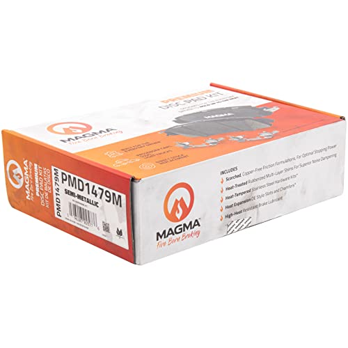 MAGMA Premium PMD1479M Semi-Metallic Brake Pads, Front