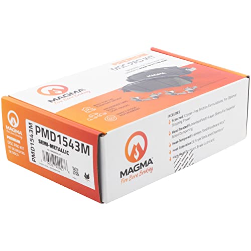 MAGMA Premium PMD1543M Semi-Metallic Brake Pads, Front