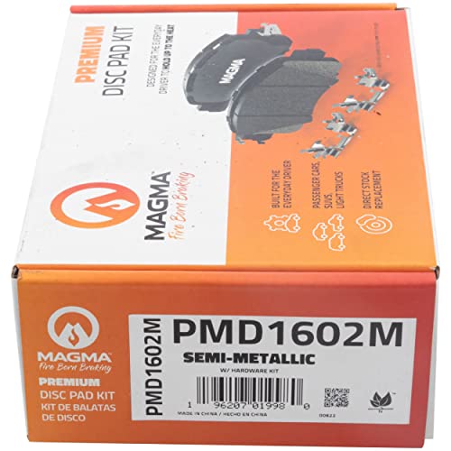 MAGMA Premium PMD1602M Semi-Metallic Brake Pads, Rear