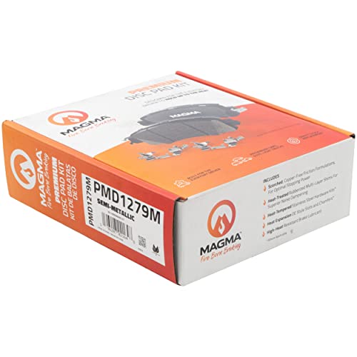 MAGMA Premium PMD1279M Semi-Metallic Brake Pads, Rear