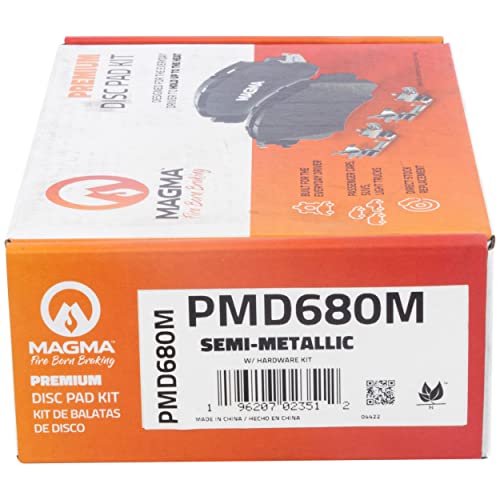 MAGMA Premium PMD680M Semi-Metallic Brake Pads, Front