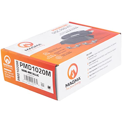 MAGMA Premium PMD1020M Semi-Metallic Brake Pads, Rear