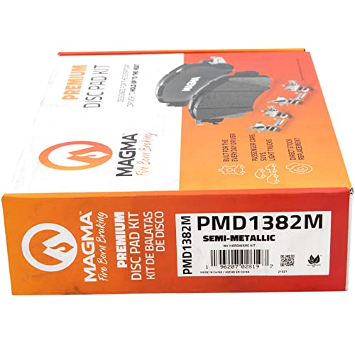 MAGMA Premium PMD1382M Semi-Metallic Brake Pads, Front