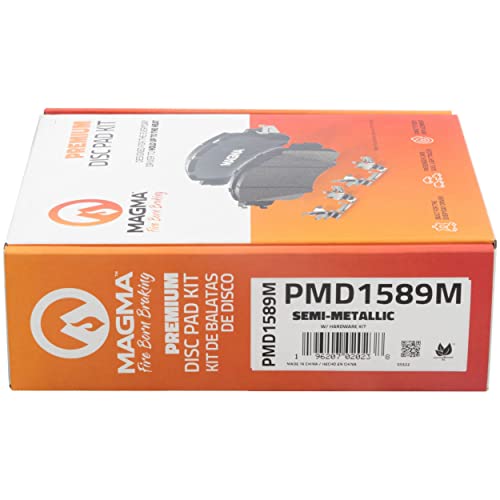 MAGMA Premium PMD1589M Semi-Metallic Brake Pads, Front