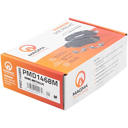 MAGMA Premium PMD1468M Semi-Metallic Brake Pads, Rear