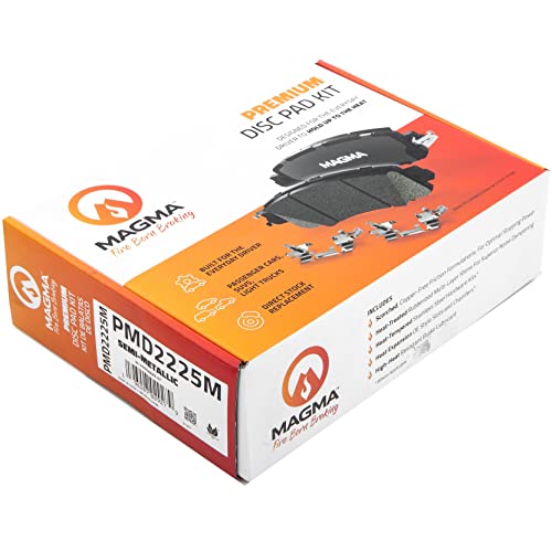 MAGMA Premium PMD2225M Semi-Metallic Brake Pads, Rear