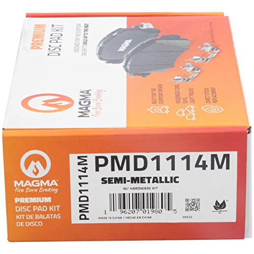 MAGMA Premium PMD1114M Semi-Metallic Brake Pads, Rear