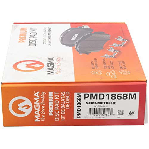 MAGMA Premium PMD1868M Semi-Metallic Brake Pads, Front