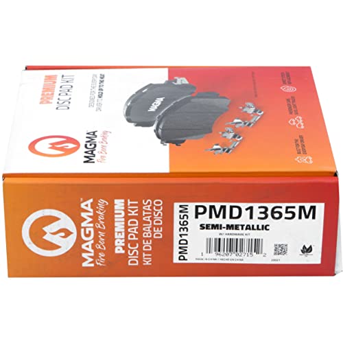 MAGMA Premium PMD1365M Semi-Metallic Brake Pads, Front