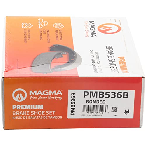MAGMA Premium PMB536B Bonded Drum Brake Shoe, Rear