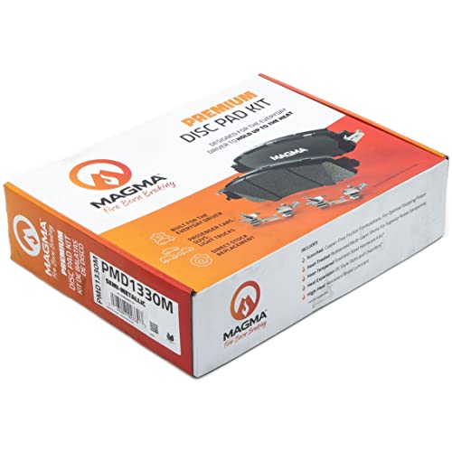 MAGMA Premium PMD1330M Semi-Metallic Brake Pads, Rear
