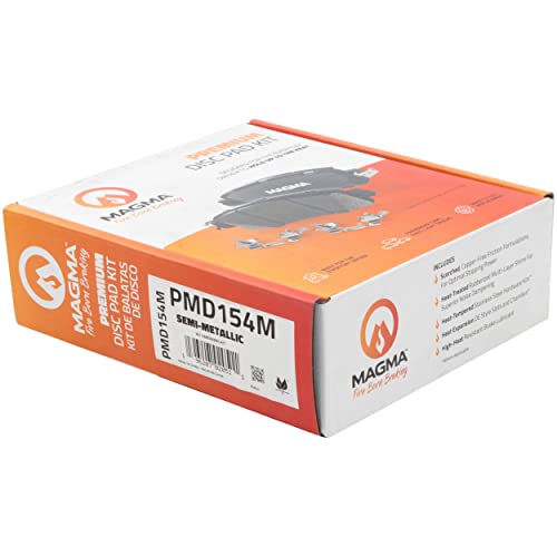 MAGMA Premium PMD154M Semi-Metallic Brake Pads, Front