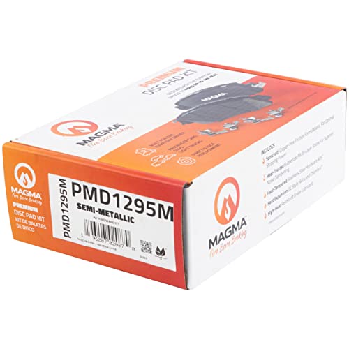 MAGMA Premium PMD1295M Semi-Metallic Brake Pads, Front