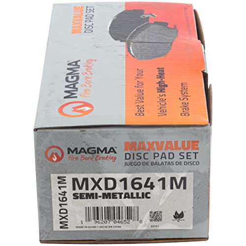 MAGMA MaxValue MXD1641M Semi-Metallic Brake Pads, Front