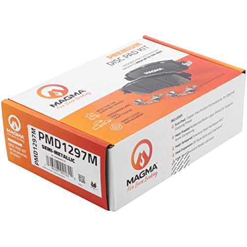 MAGMA Premium PMD1297M Semi-Metallic Brake Pads, Rear
