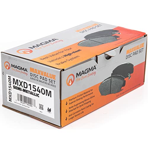 MAGMA MaxValue MXD1540M Semi-Metallic Brake Pads, Front