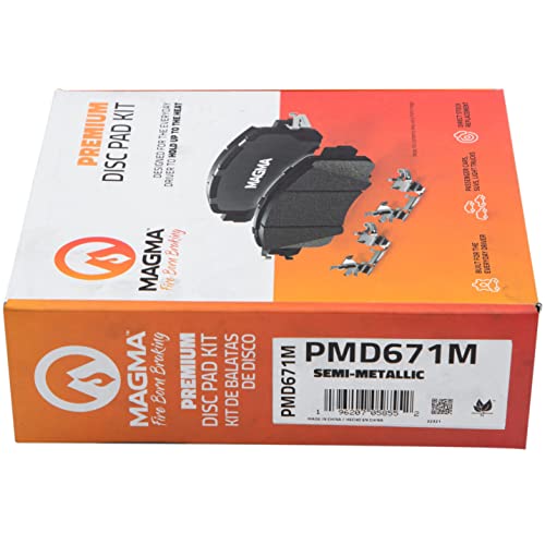 MAGMA Premium PMD671M Semi-Metallic Brake Pads, Front