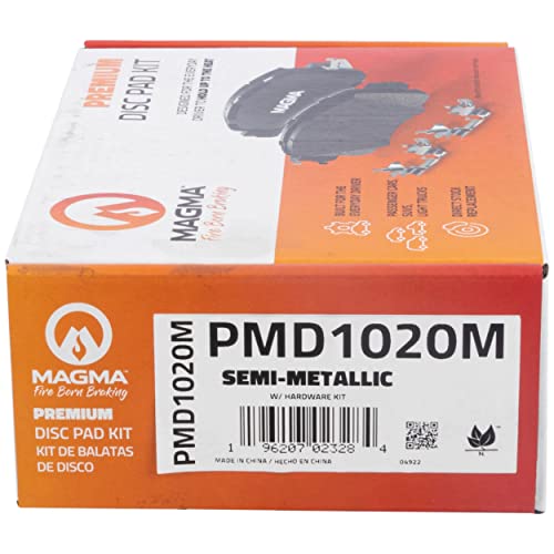 MAGMA Premium PMD1020M Semi-Metallic Brake Pads, Rear