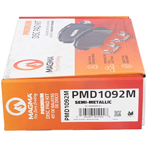 MAGMA Premium PMD1092M Semi-Metallic Brake Pads, Front
