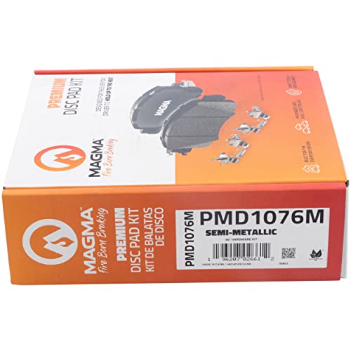 MAGMA Premium PMD1076M Semi-Metallic Brake Pads, Front