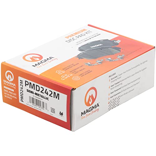 MAGMA Premium PMD242M Semi-Metallic Brake Pads, Front