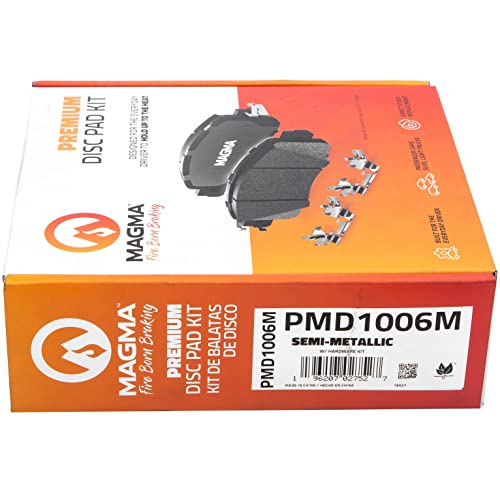 MAGMA Premium PMD1006M Semi-Metallic Brake Pads, Rear