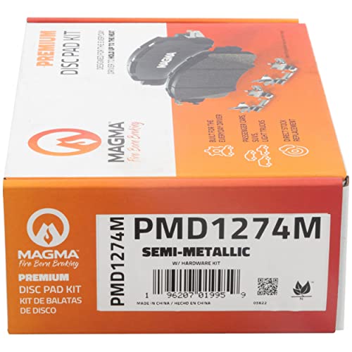 MAGMA Premium PMD1274M Semi-Metallic Brake Pads, Rear