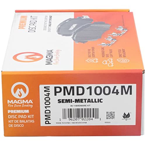 MAGMA Premium PMD1004M Semi-Metallic Brake Pads, Rear