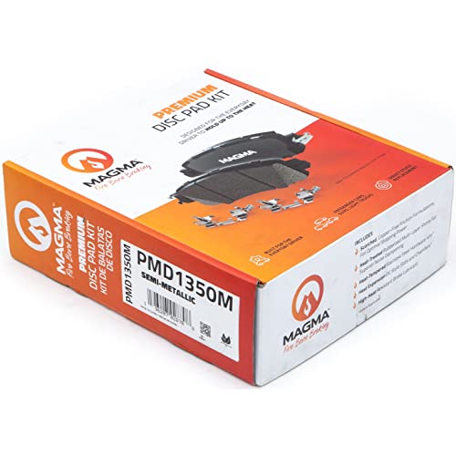 MAGMA Premium PMD1350M Semi-Metallic Brake Pads, Rear
